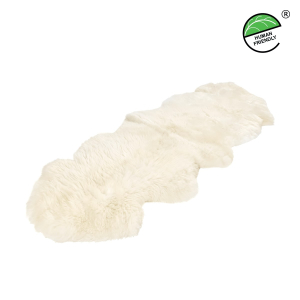 Natural double sheepskin rug White 180x50cm