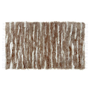 Tkany dywan z owczej skóry Beżowo-biały