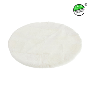 Naturalny okrągły dywan/mata z owczej skóry Ø100cm Biały
