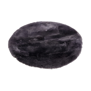 Naturalny okrągły dywan/mata z owczej skóry Ø100cm Popielaty