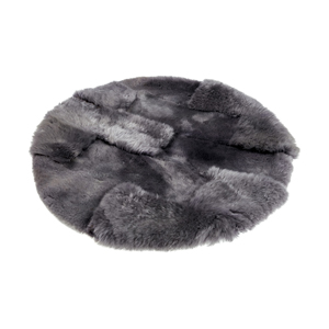 Naturalny okrągły dywan/mata z owczej skóry Ø100cm Popielaty Mix
